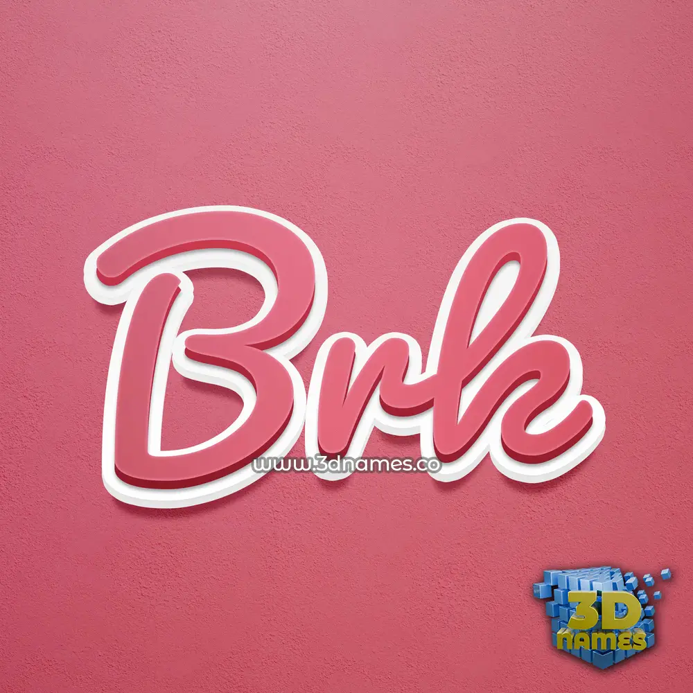 brk in Red Scribble style - 3D name wallpaper