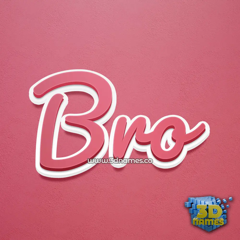 bro in Red Scribble style - 3D name wallpaper