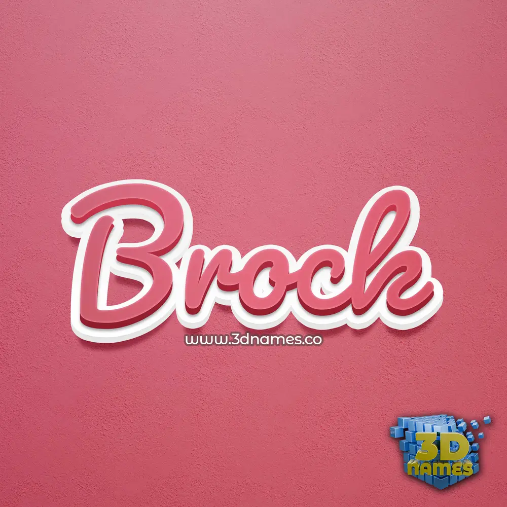 brock in Red Scribble style - 3D name wallpaper