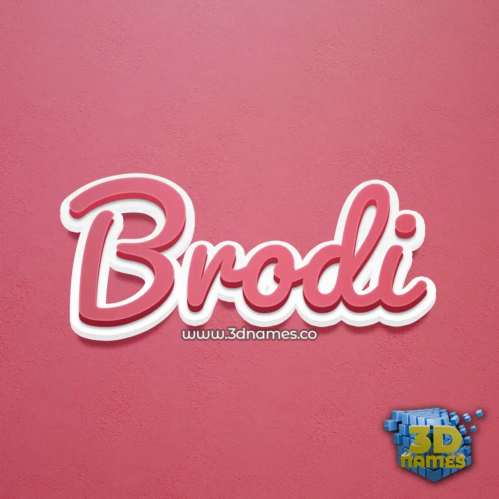 brodi in Red Scribble style - 3D name wallpaper