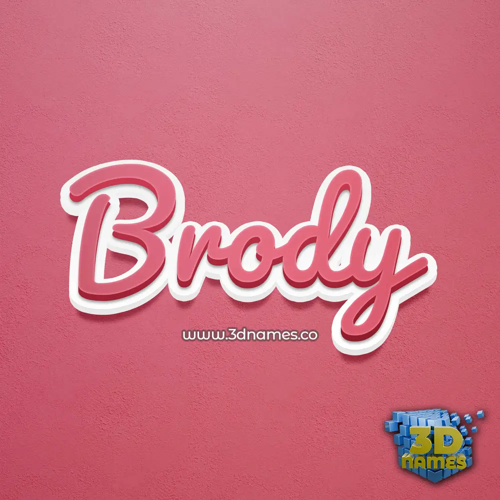 brody in Red Scribble style - 3D name wallpaper