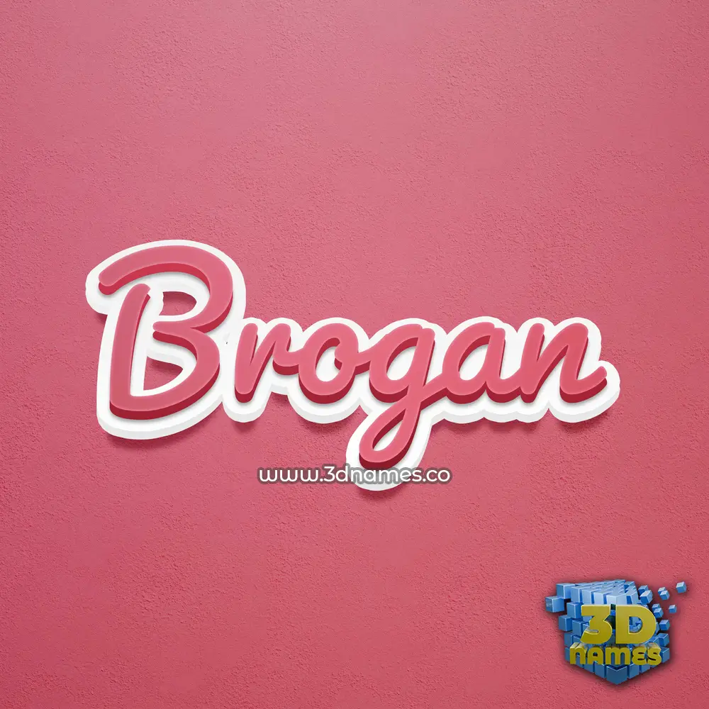 brogan in Red Scribble style - 3D name wallpaper