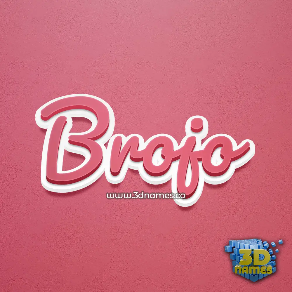 brojo in Red Scribble style - 3D name wallpaper