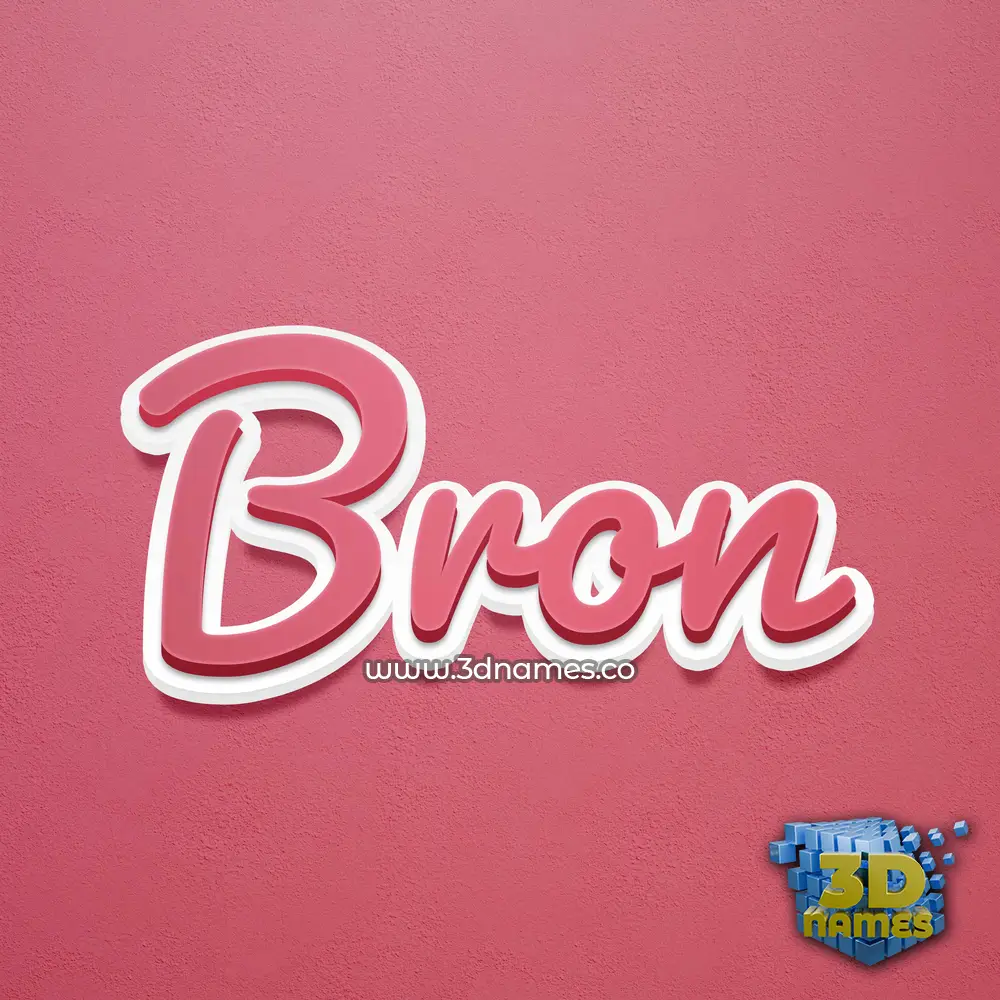bron in Red Scribble style - 3D name wallpaper