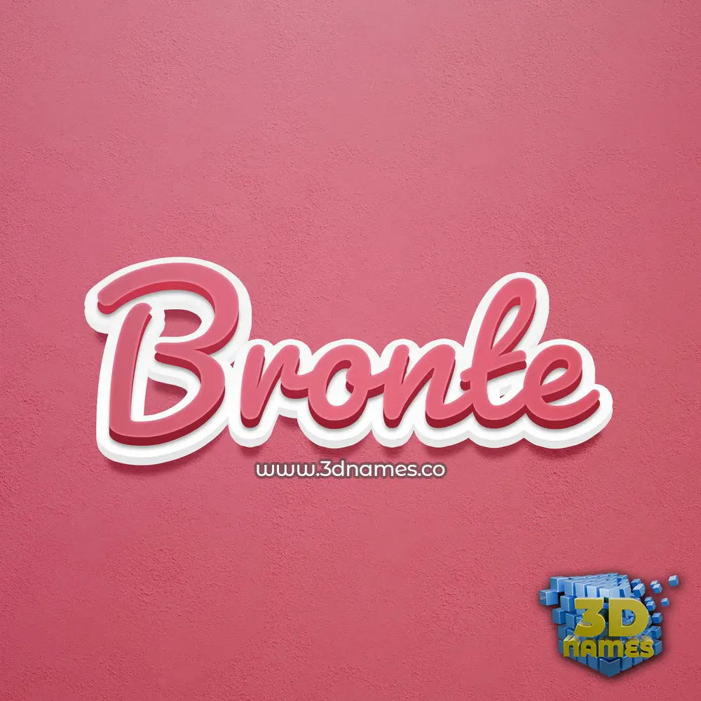 bronte in Red Scribble style - 3D name wallpaper