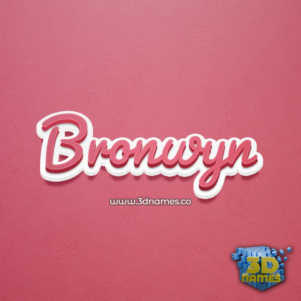 bronwyn in Red Scribble style - 3D name wallpaper