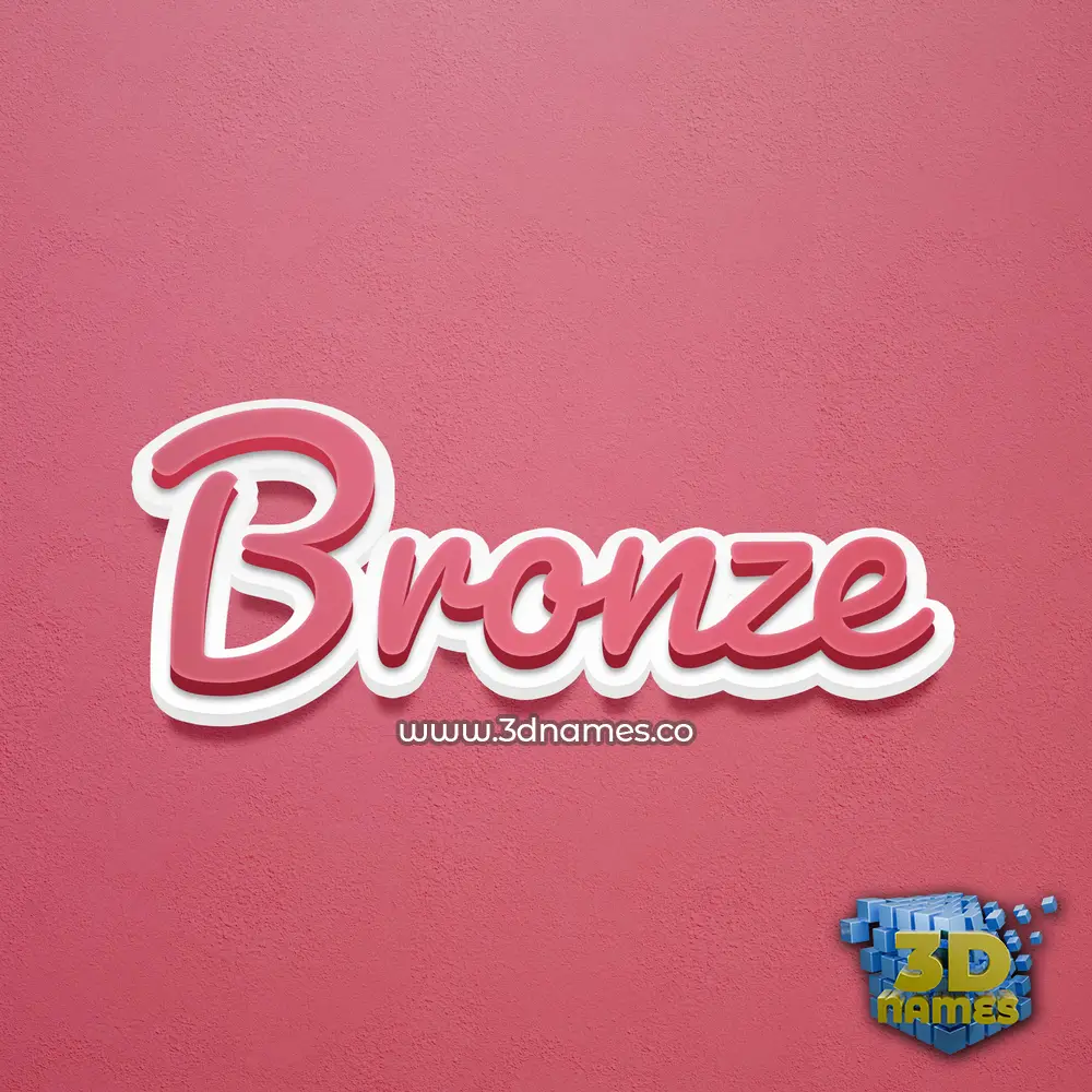 bronze in Red Scribble style - 3D name wallpaper