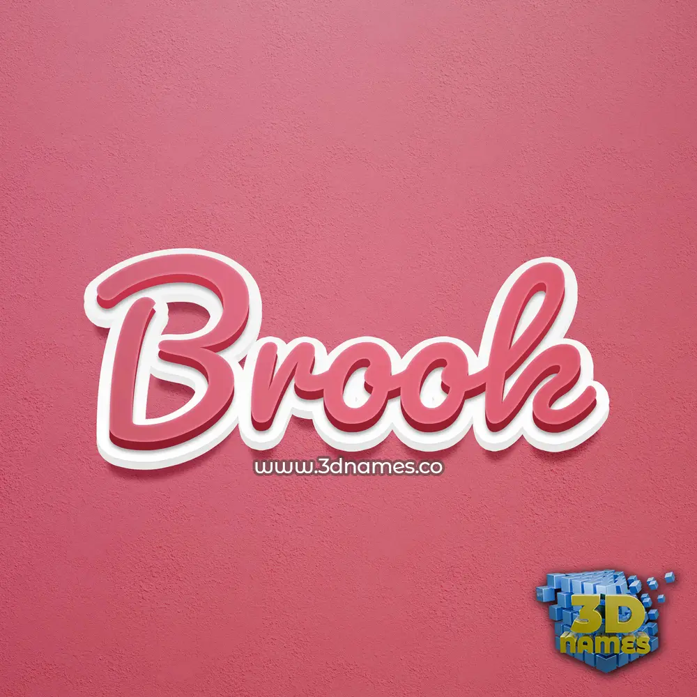 brook in Red Scribble style - 3D name wallpaper