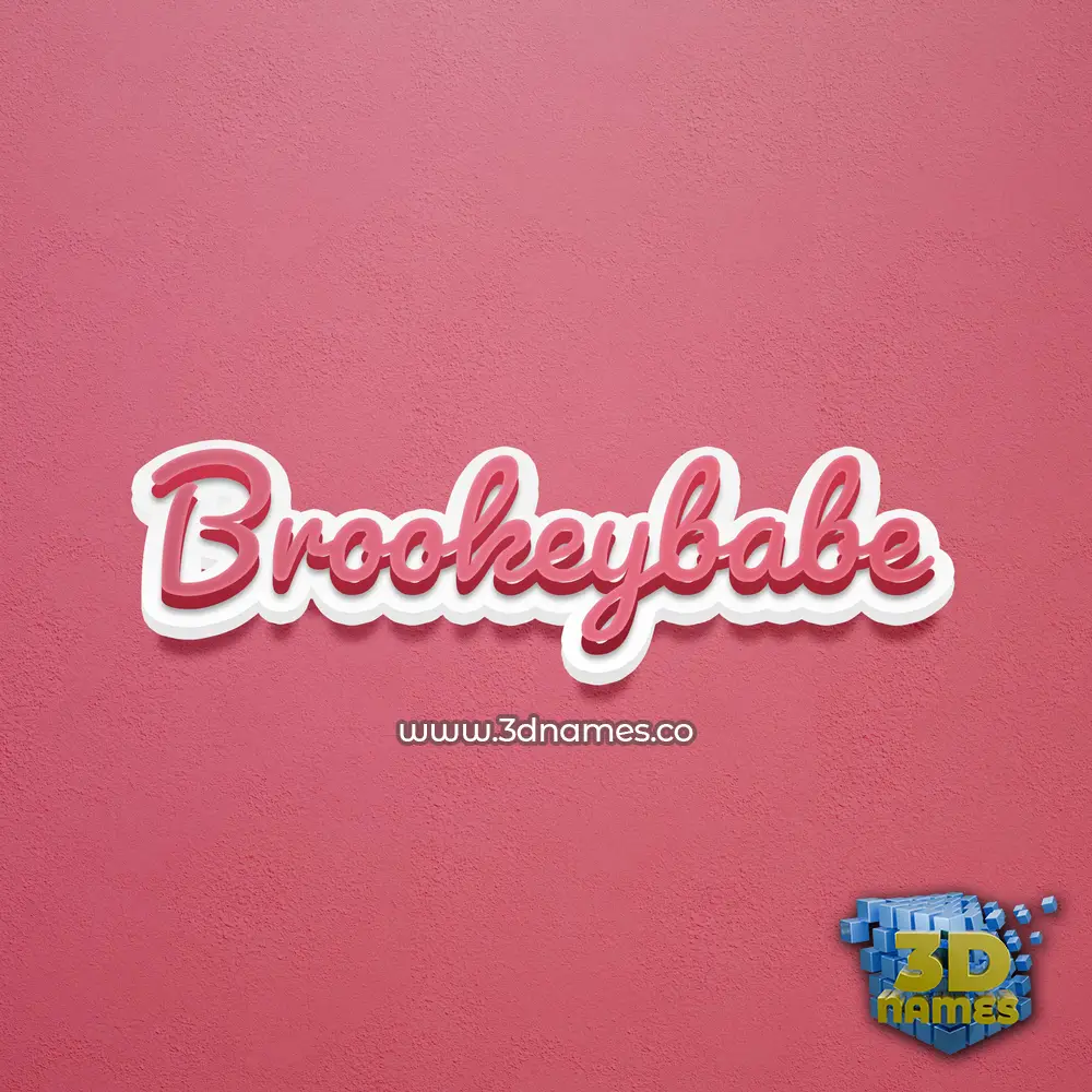 brookeybabe in Red Scribble style - 3D name wallpaper