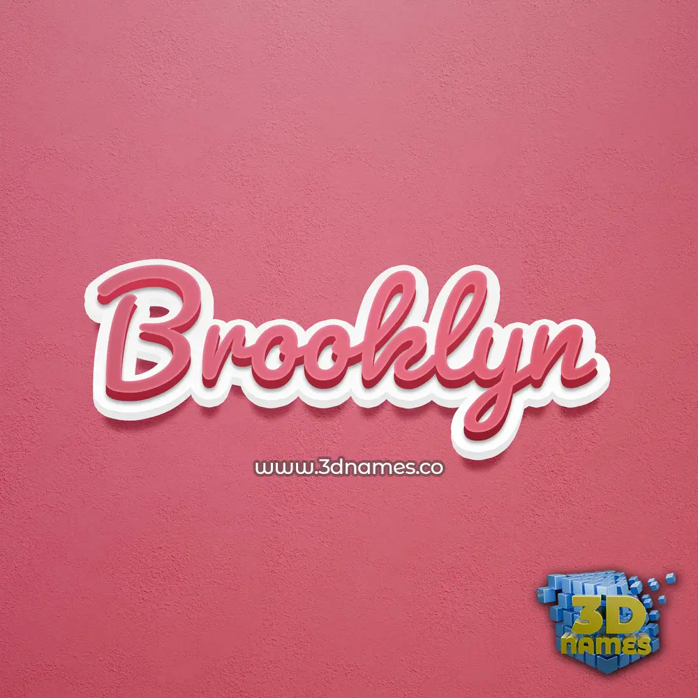 brooklyn in Red Scribble style - 3D name wallpaper