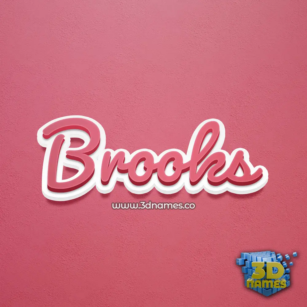 brooks in Red Scribble style - 3D name wallpaper
