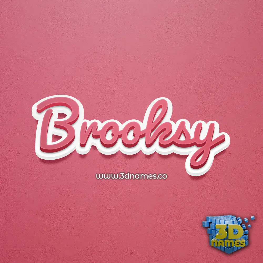 brooksy in Red Scribble style - 3D name wallpaper