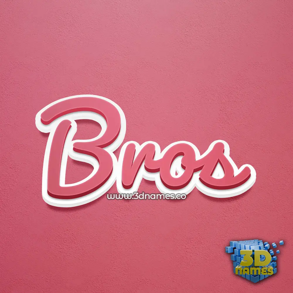 bros in Red Scribble style - 3D name wallpaper