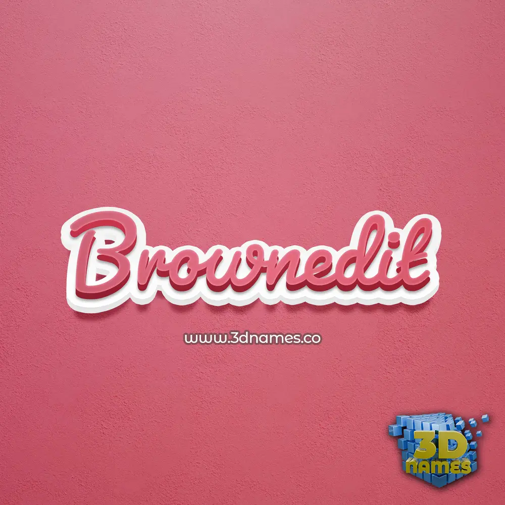 brownedit in Red Scribble style - 3D name wallpaper