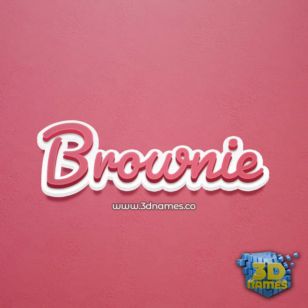 brownie in Red Scribble style - 3D name wallpaper