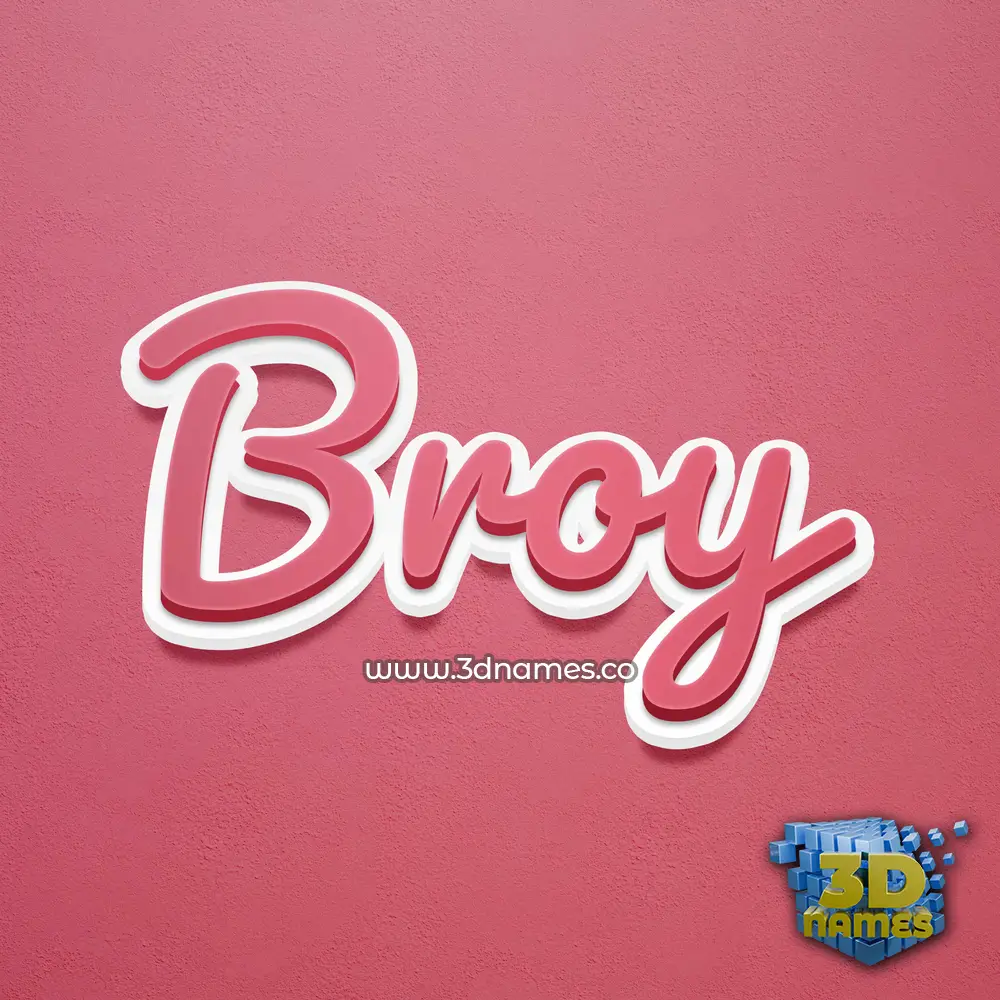 broy in Red Scribble style - 3D name wallpaper