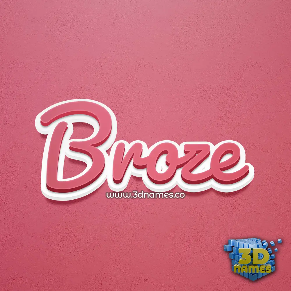 broze in Red Scribble style - 3D name wallpaper