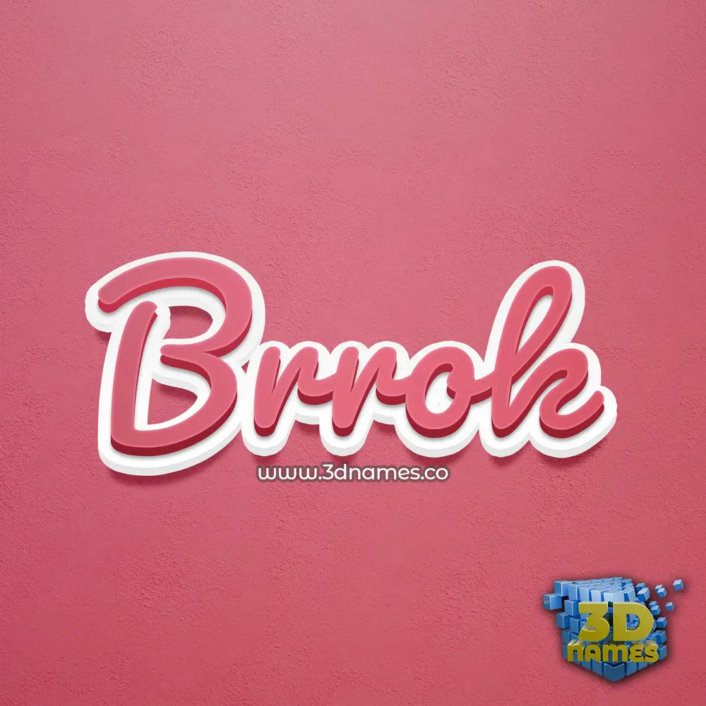 brrok in Red Scribble style - 3D name wallpaper