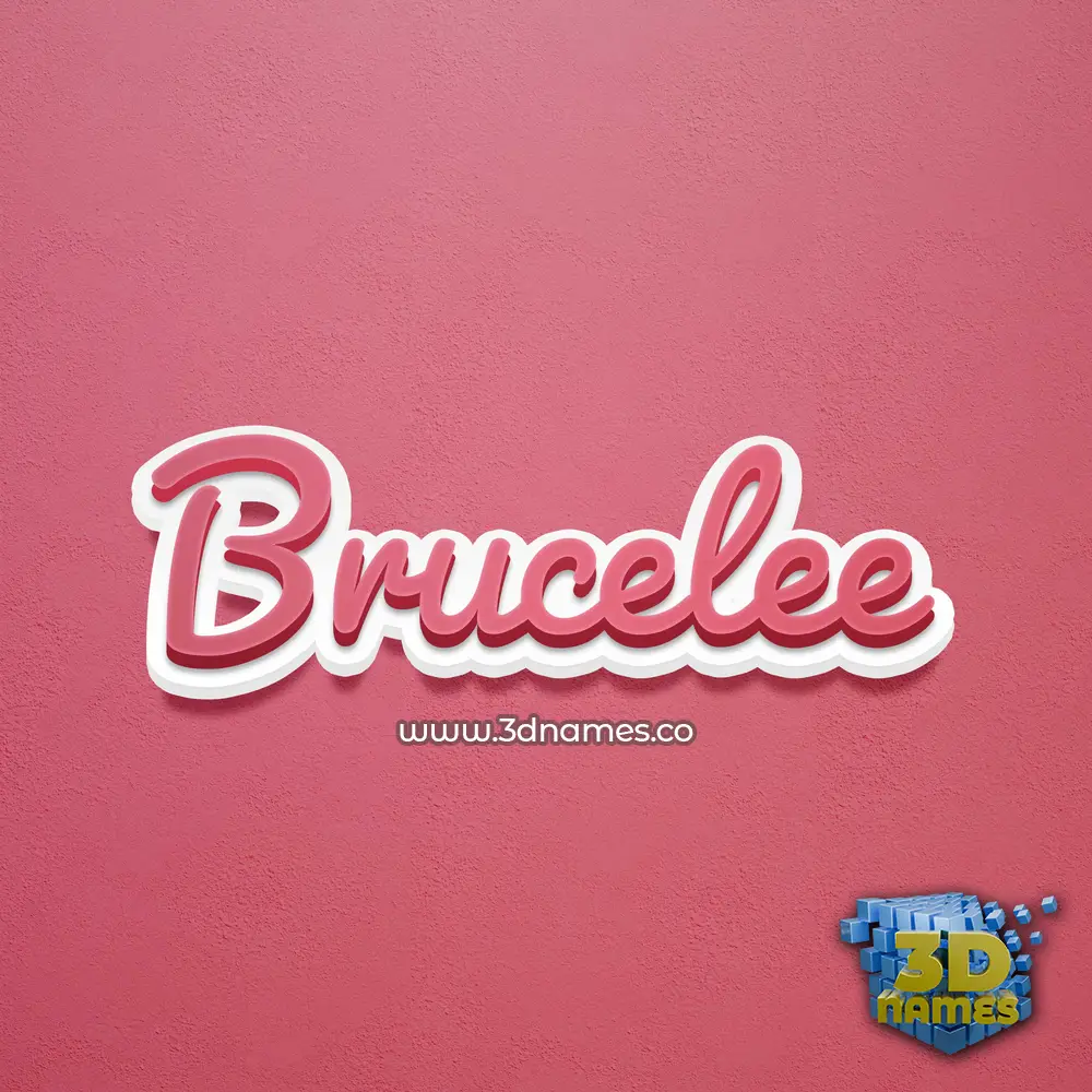 brucelee in Red Scribble style - 3D name wallpaper