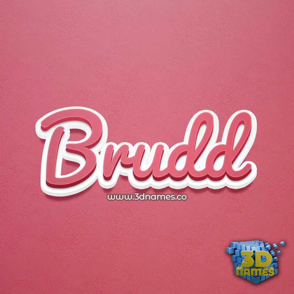 brudd in Red Scribble style - 3D name wallpaper
