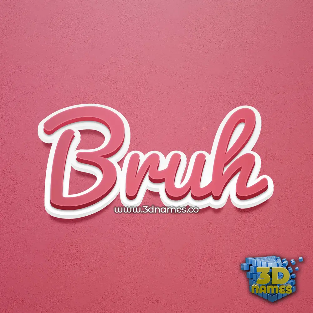 bruh in Red Scribble style - 3D name wallpaper