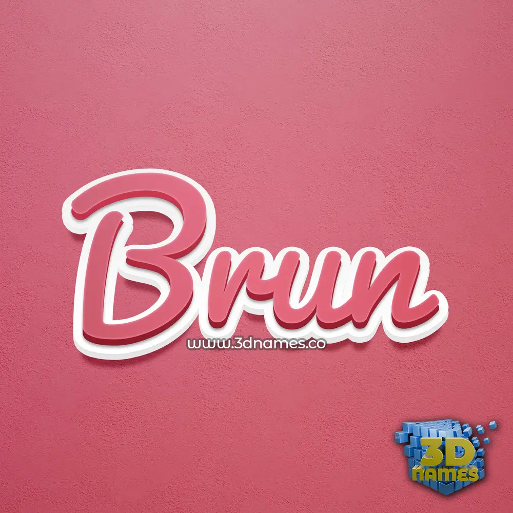 brun in Red Scribble style - 3D name wallpaper