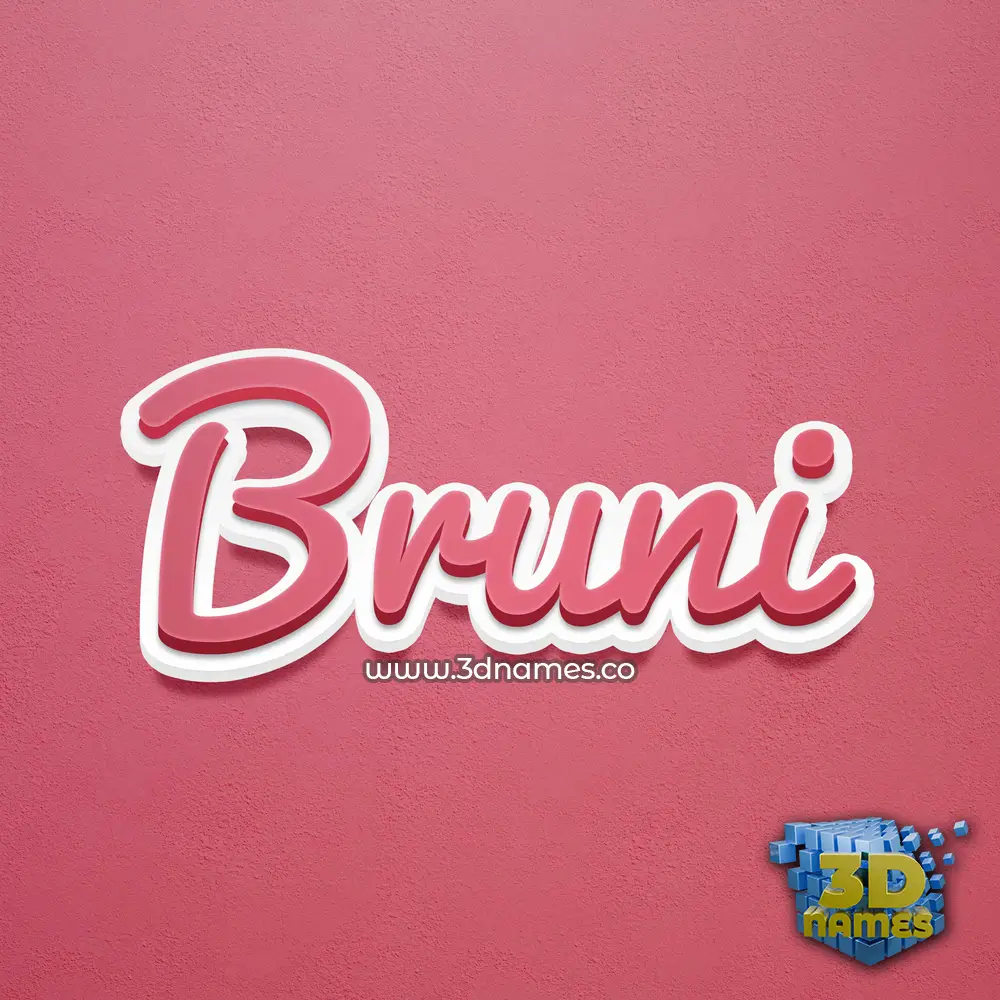bruni in Red Scribble style - 3D name wallpaper