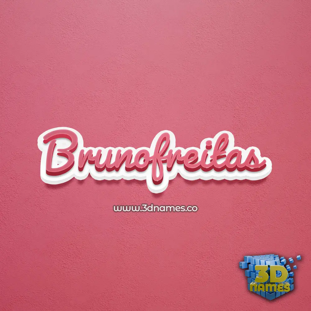 brunofreitas in Red Scribble style - 3D name wallpaper