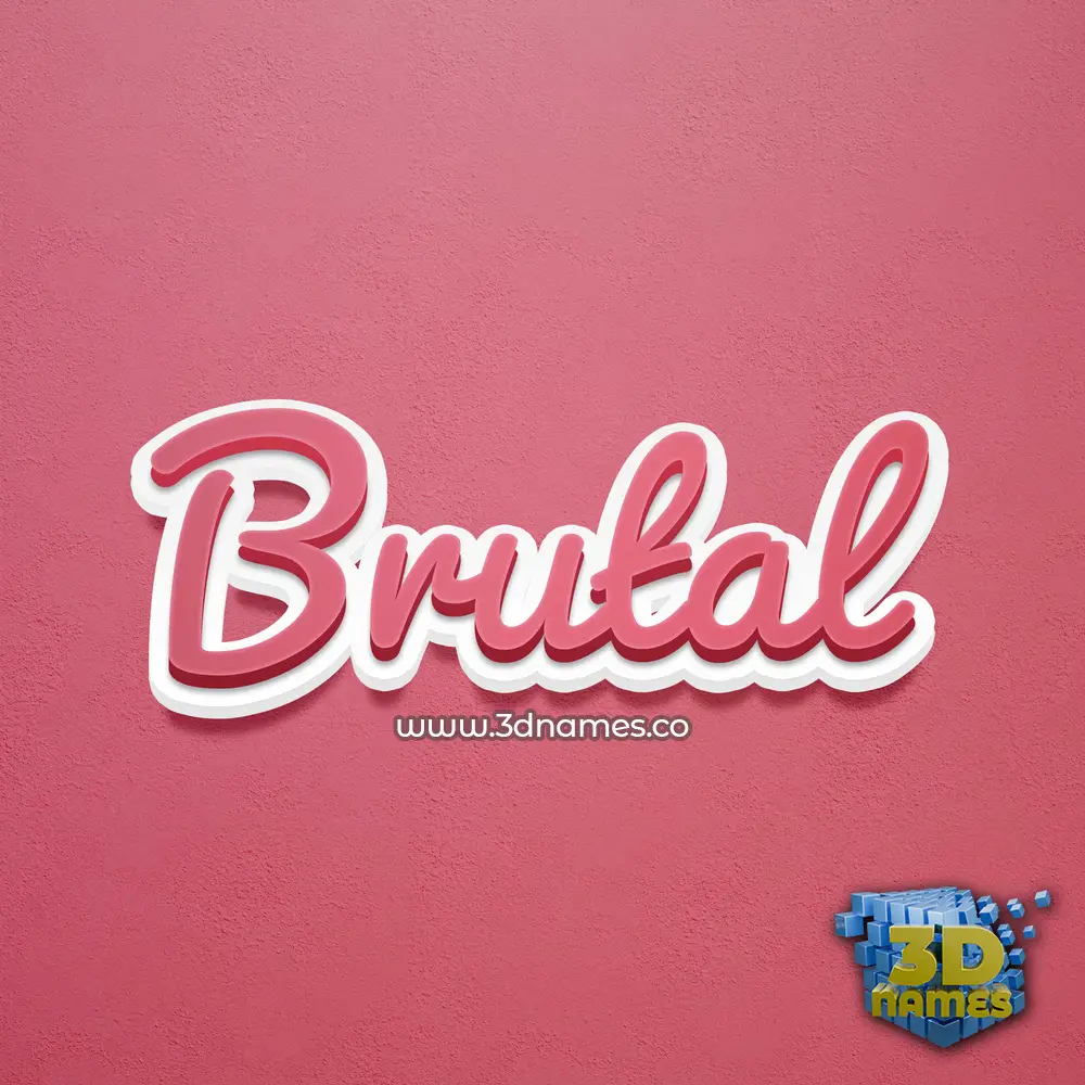 brutal in Red Scribble style - 3D name wallpaper