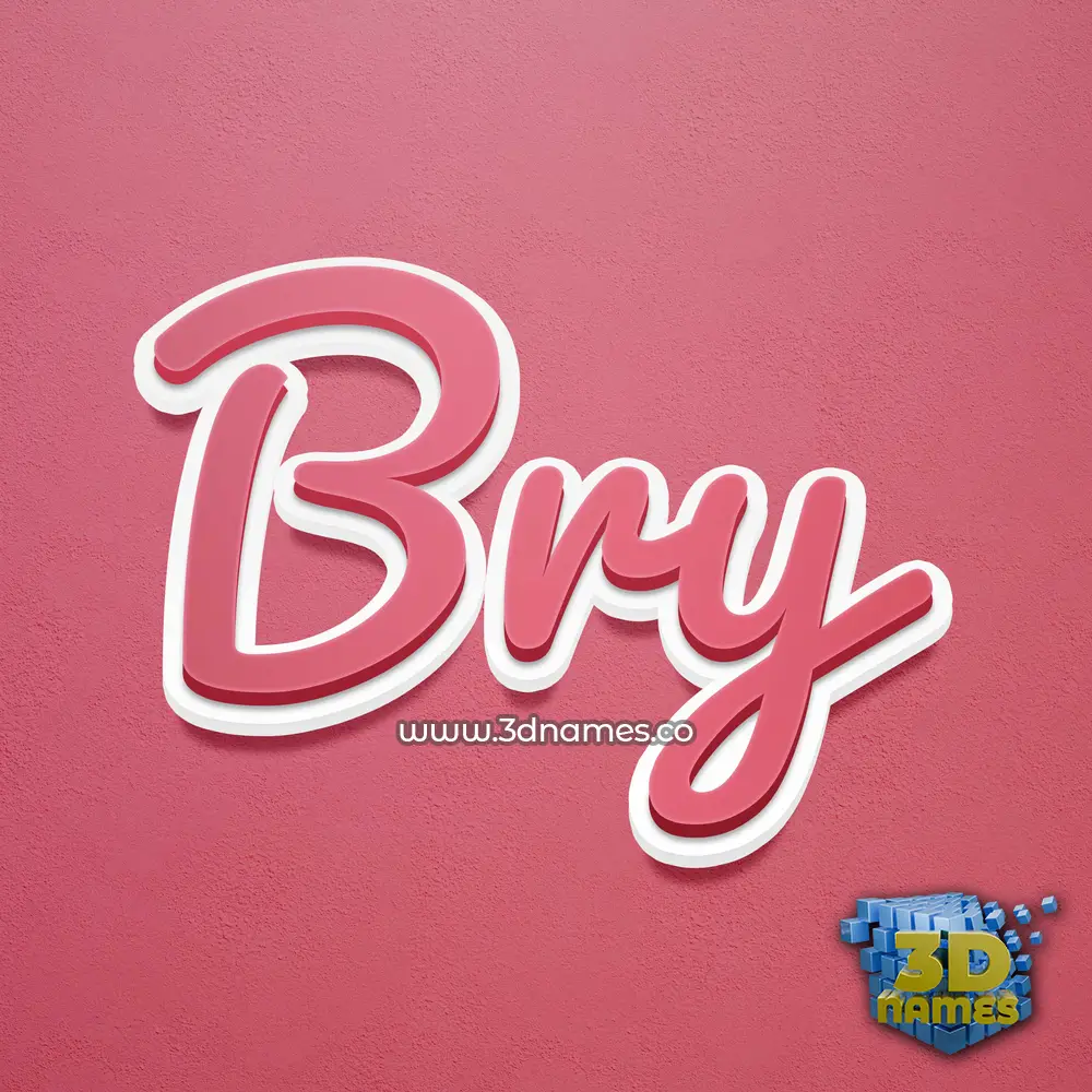 bry in Red Scribble style - 3D name wallpaper