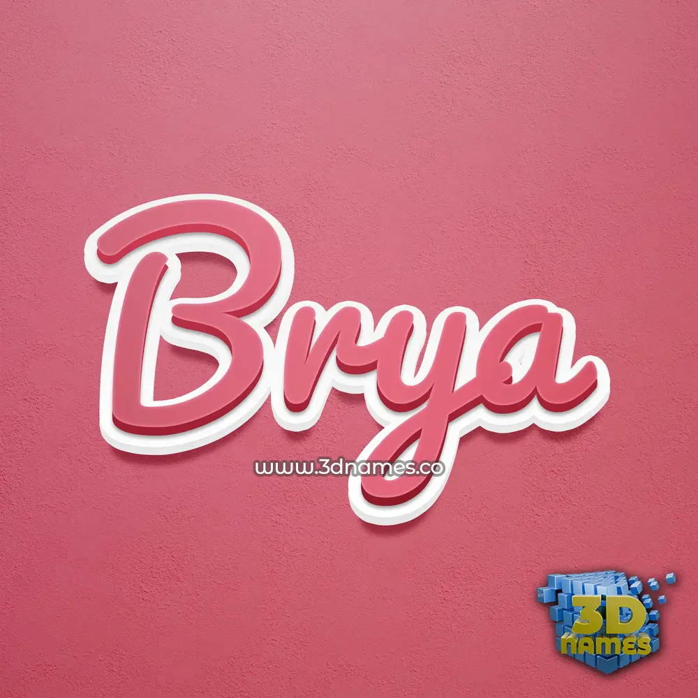 brya in Red Scribble style - 3D name wallpaper