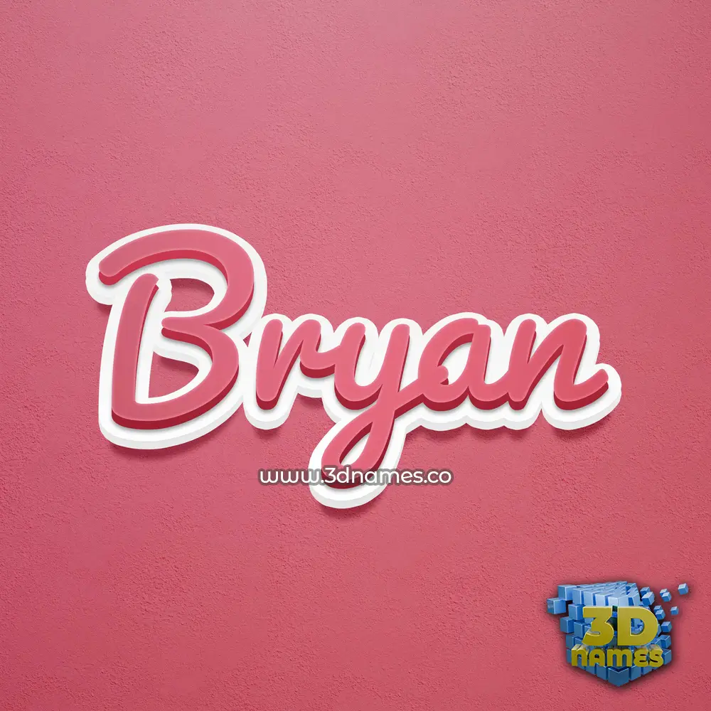 bryan in Red Scribble style - 3D name wallpaper