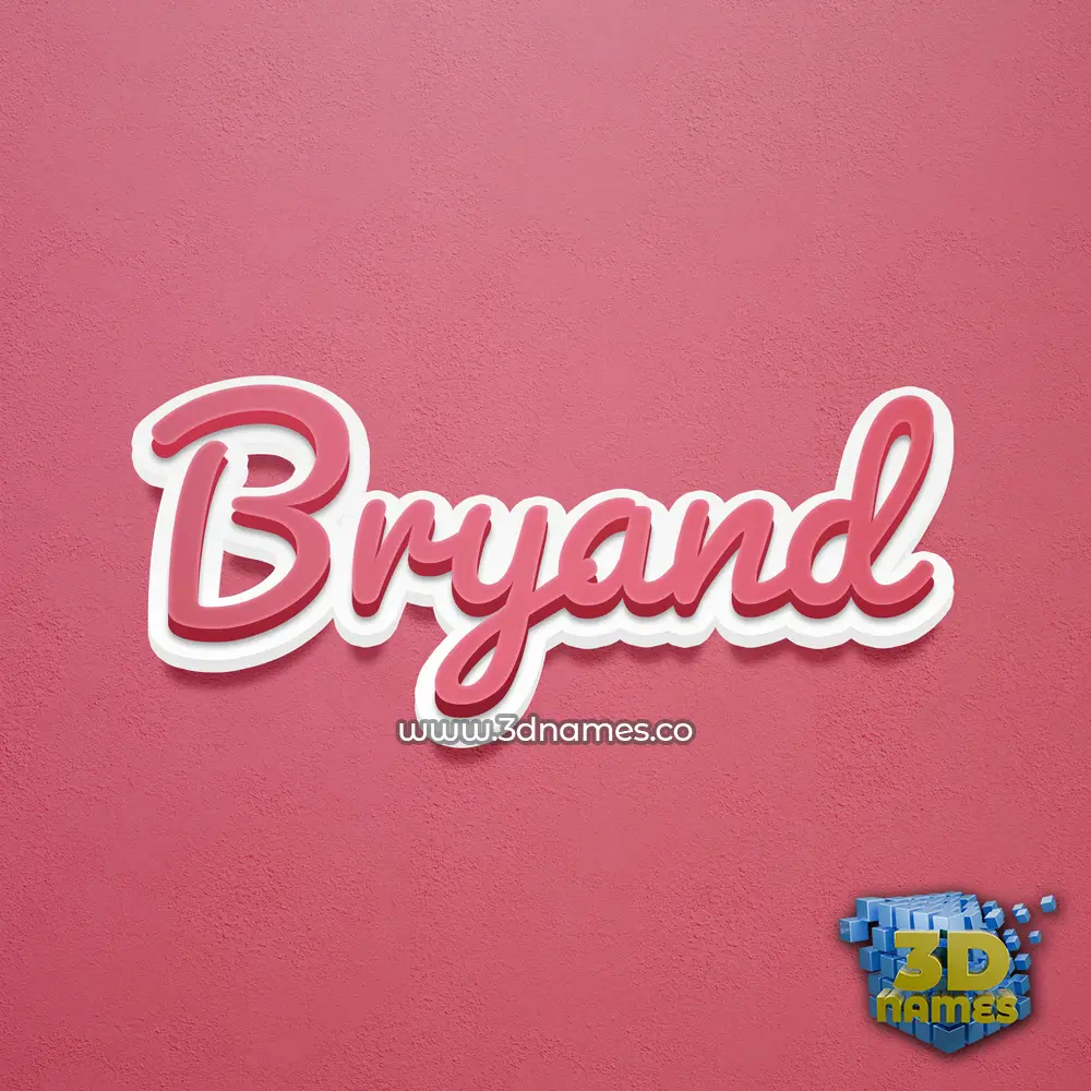 bryand in Red Scribble style - 3D name wallpaper
