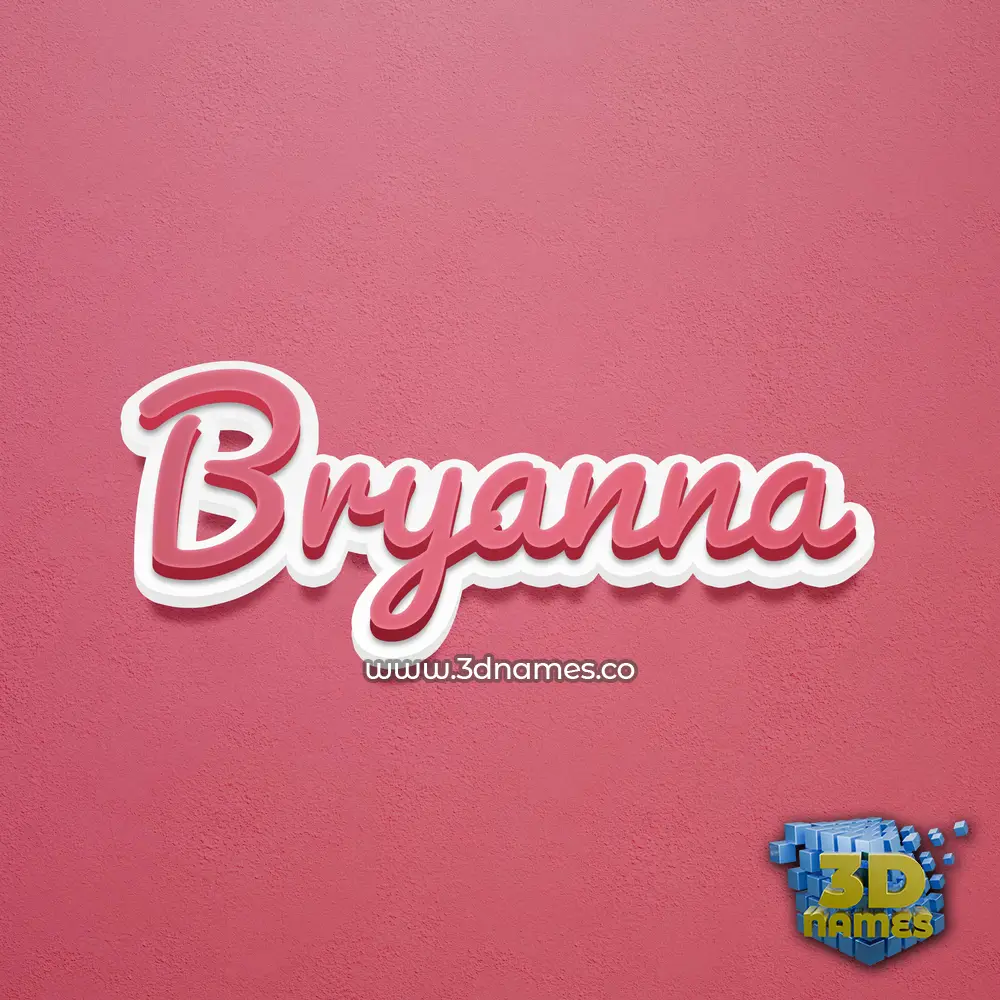 bryanna in Red Scribble style - 3D name wallpaper