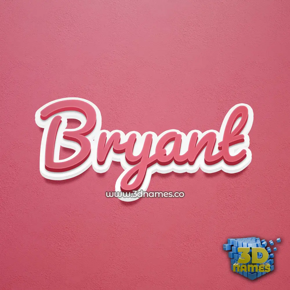 bryant in Red Scribble style - 3D name wallpaper