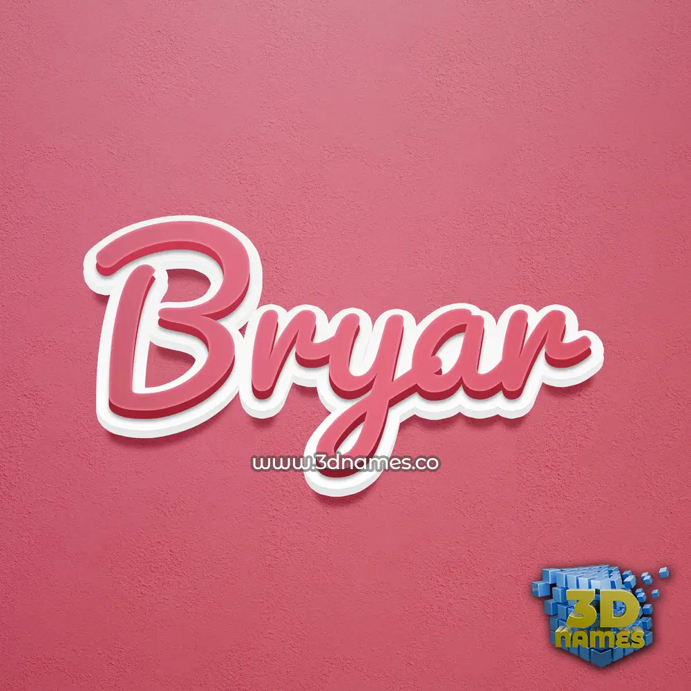 bryar in Red Scribble style - 3D name wallpaper