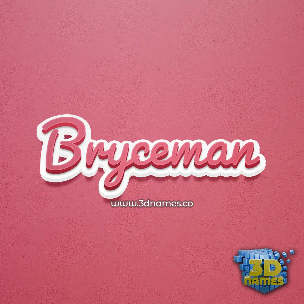 bryceman in Red Scribble style - 3D name wallpaper