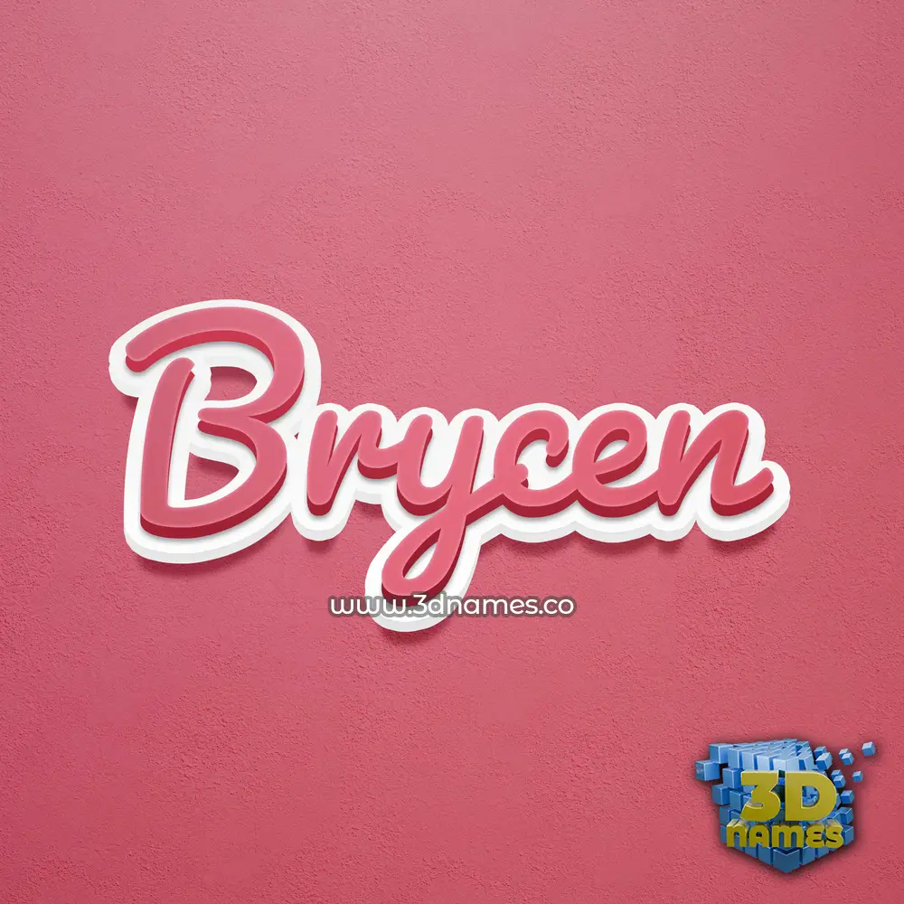 brycen in Red Scribble style - 3D name wallpaper