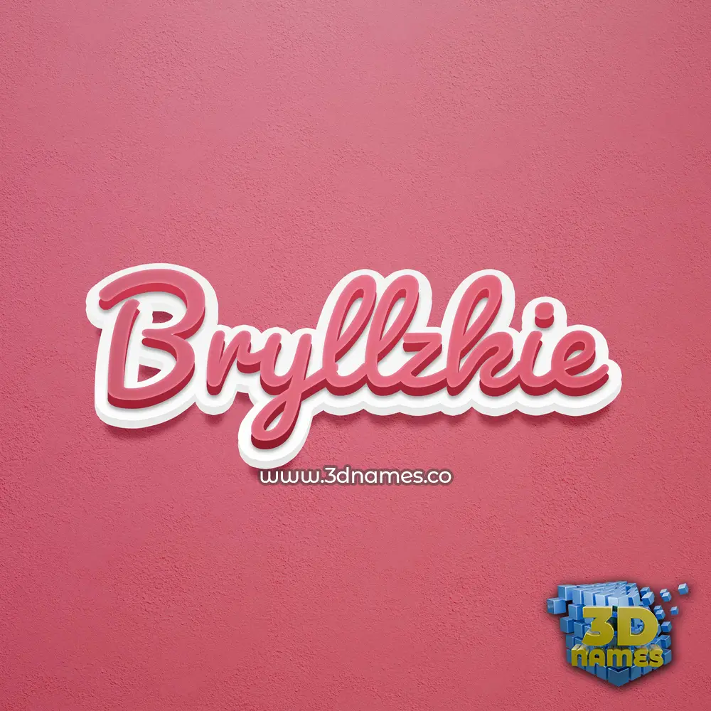 bryllzkie in Red Scribble style - 3D name wallpaper
