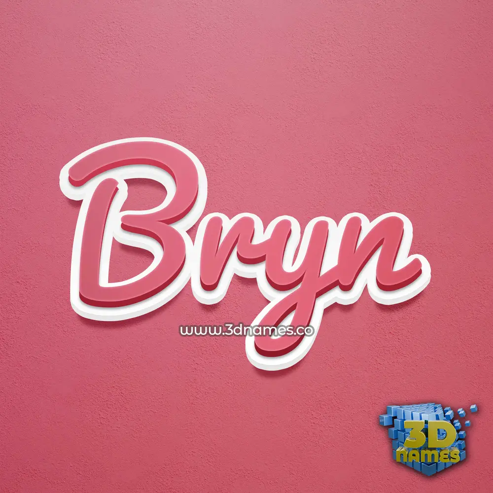 bryn in Red Scribble style - 3D name wallpaper