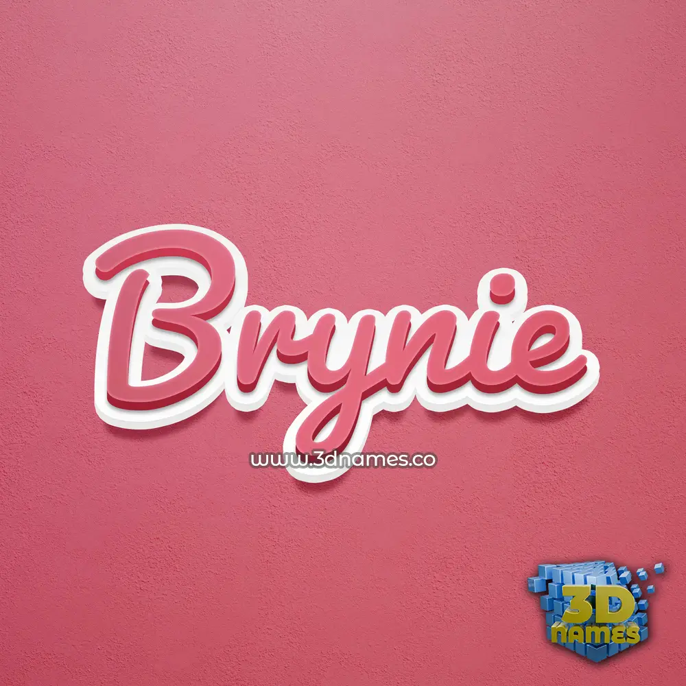 brynie in Red Scribble style - 3D name wallpaper