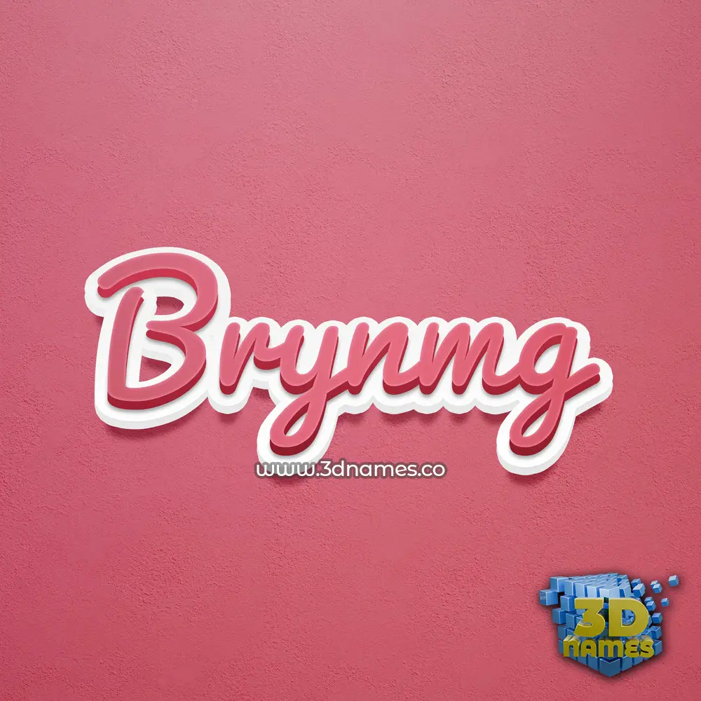 brynmg in Red Scribble style - 3D name wallpaper