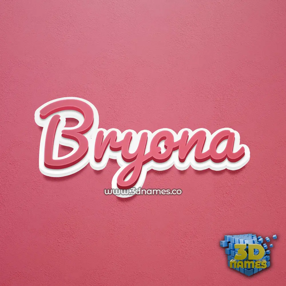 bryona in Red Scribble style - 3D name wallpaper
