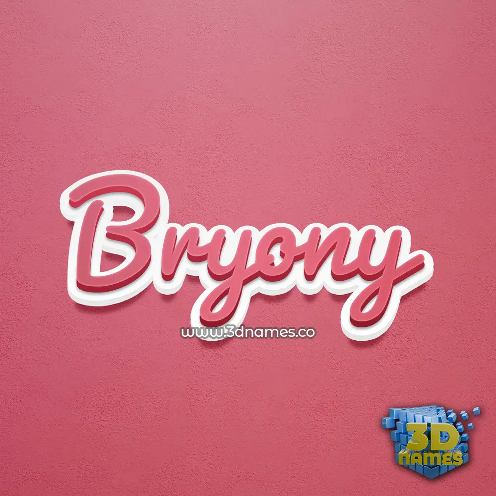 bryony in Red Scribble style - 3D name wallpaper
