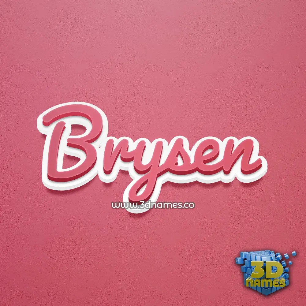 brysen in Red Scribble style - 3D name wallpaper