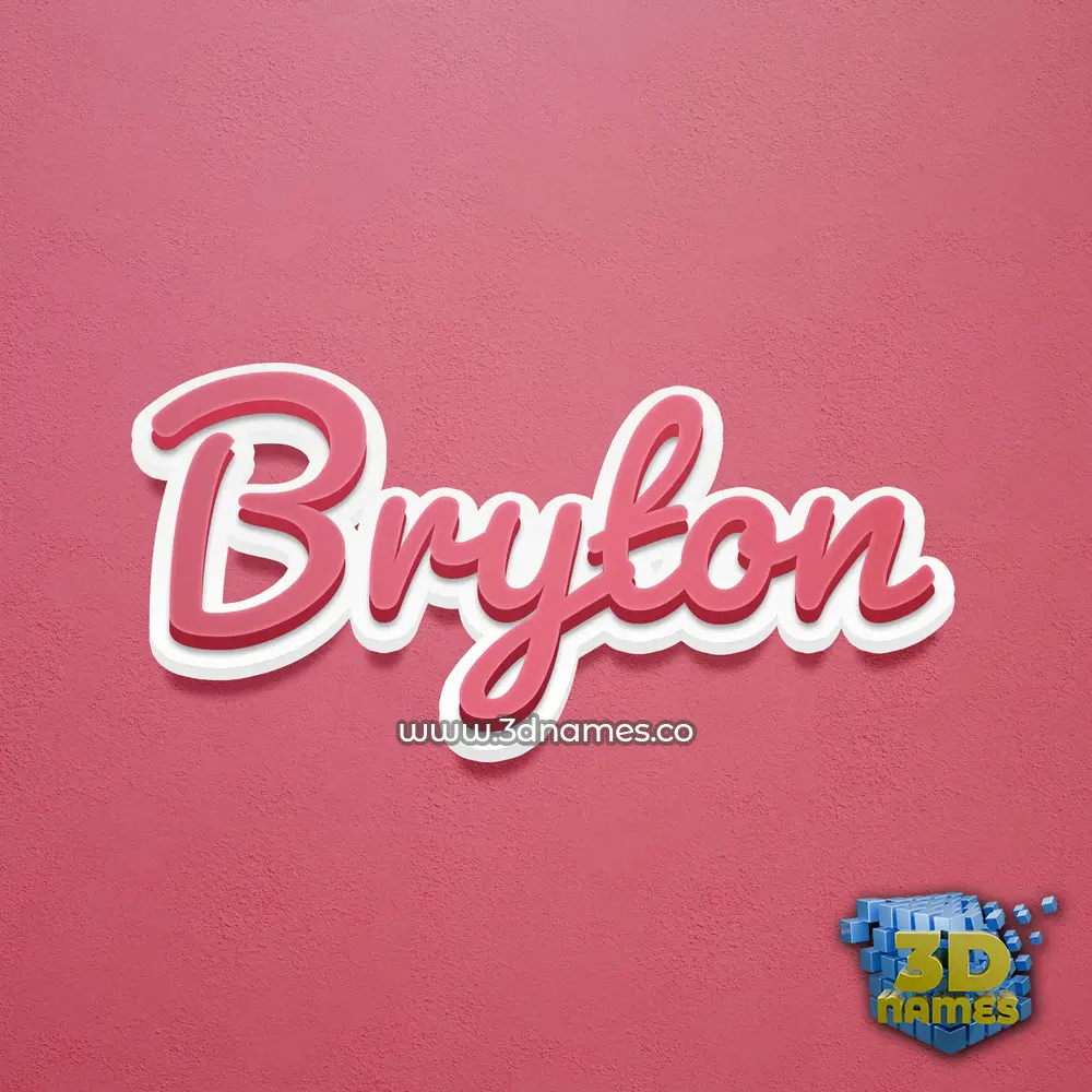 bryton in Red Scribble style - 3D name wallpaper