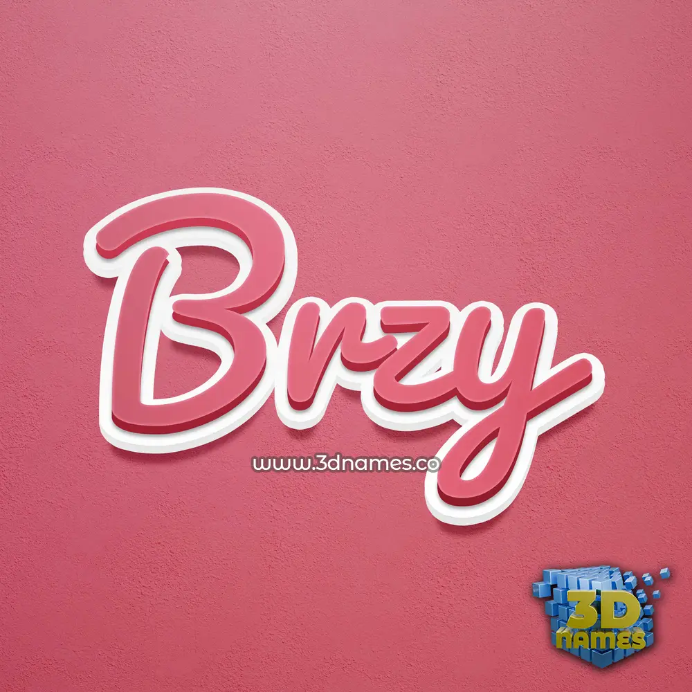 brzy in Red Scribble style - 3D name wallpaper