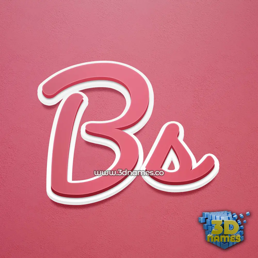 bs in Red Scribble style - 3D name wallpaper