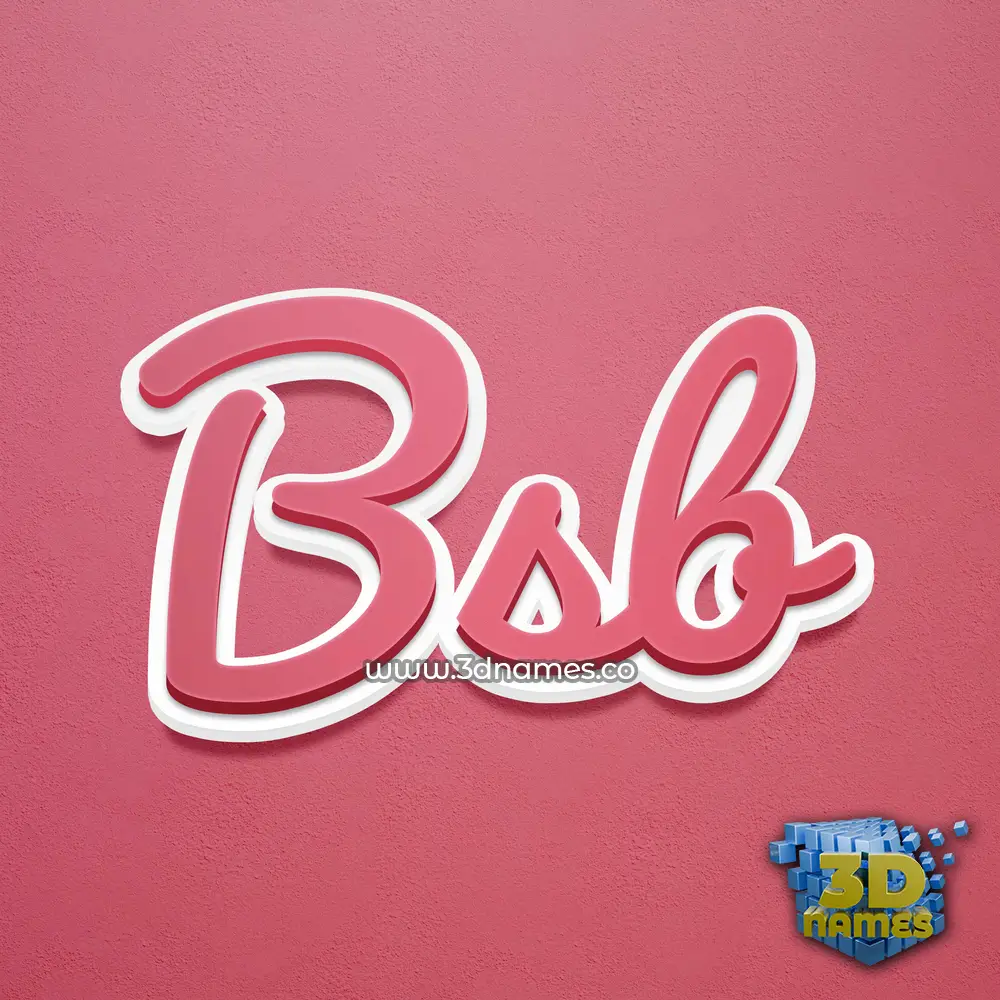 bsb in Red Scribble style - 3D name wallpaper
