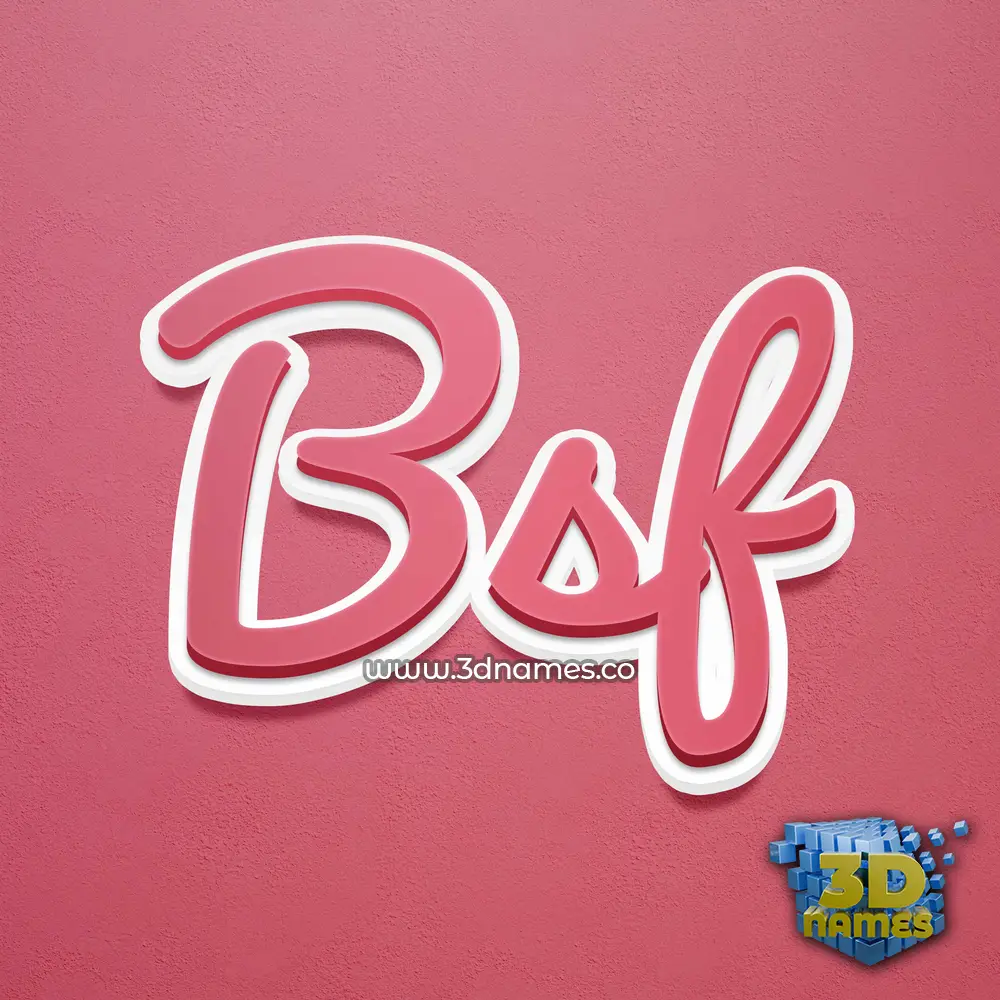 bsf in Red Scribble style - 3D name wallpaper
